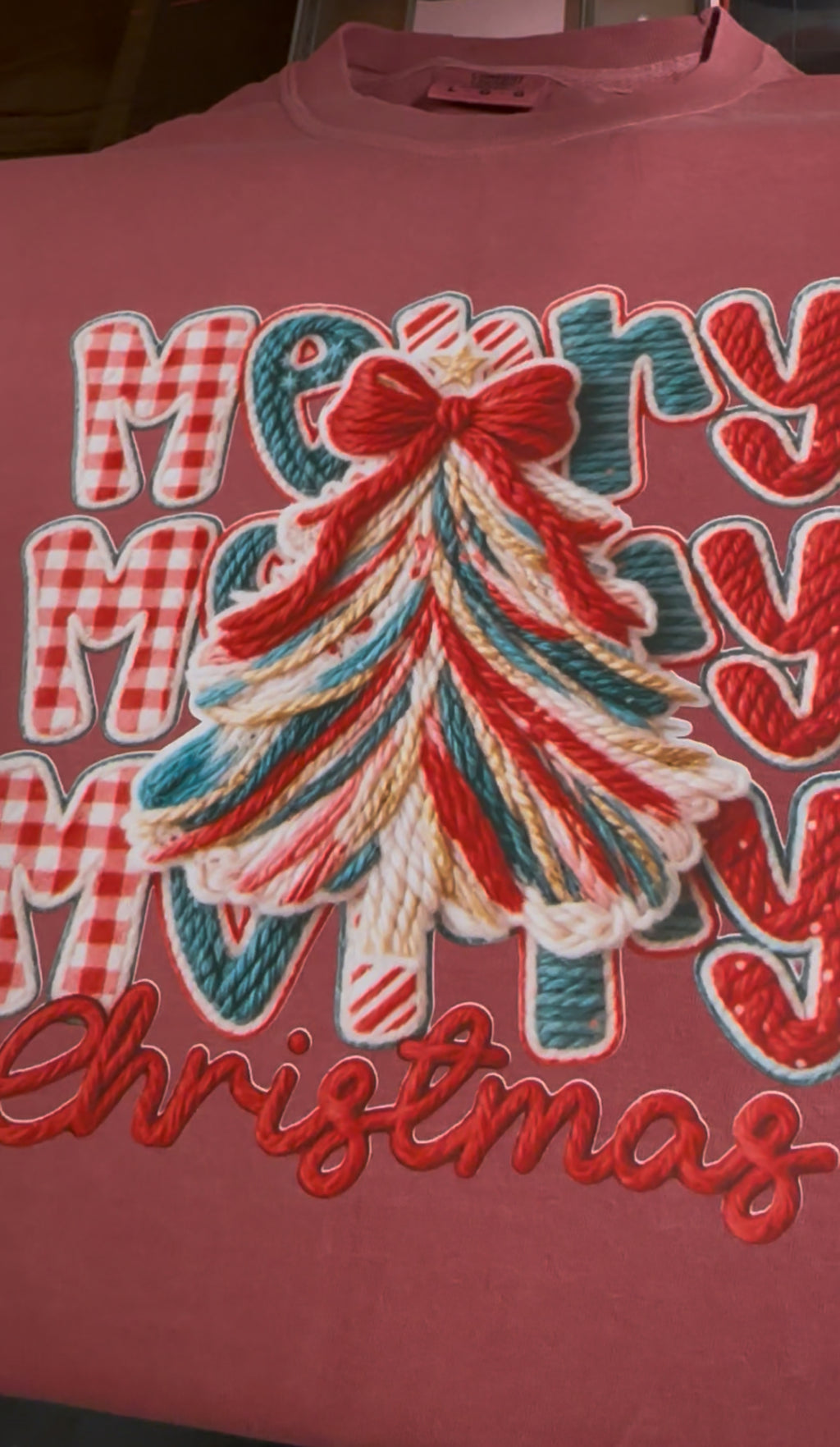 Merry merry Christmas faux yarn